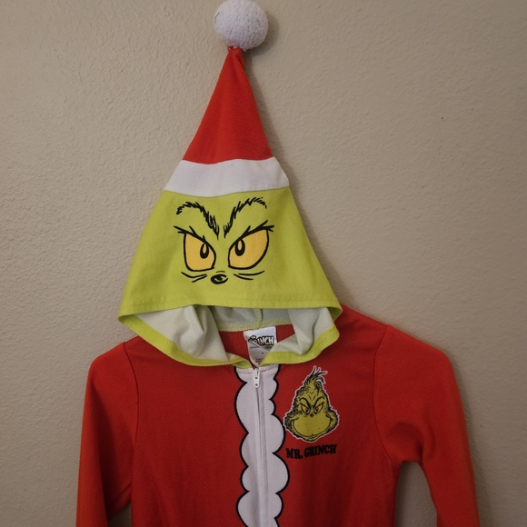 Dr. Seuss Red and Green The Grench Festive Footies One Piece - Picture 6 of 9